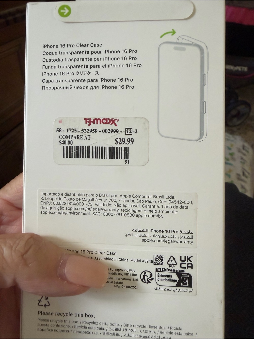Apple Clear iPhone 16 Pro Protective Case - Transparent